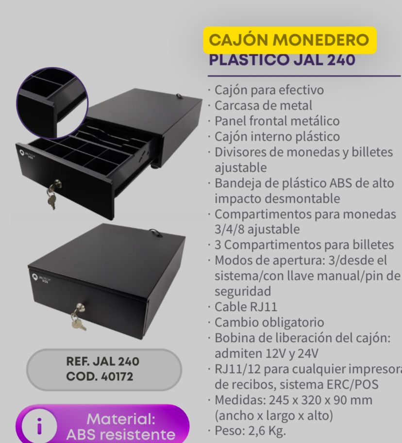 Cajon monedero Jal 240